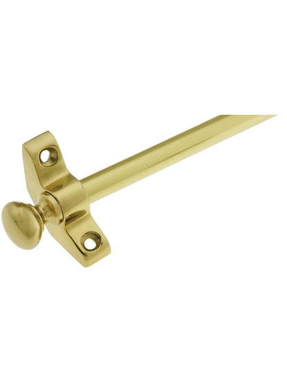 28.5 inch Inspiration Ball Tip Stair Rod - 3/8 inch Diameter Zinc Alloy With Standard Brackets in Polished Brass